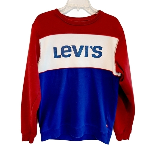 Levi’s Colorblock Sweatshirt Retro Red/Navy Medium - Picture 1 of 10